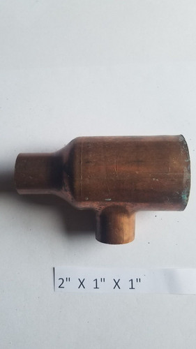 2" X 1" X 1" TEE Sweat Copper Plumbing Fitting