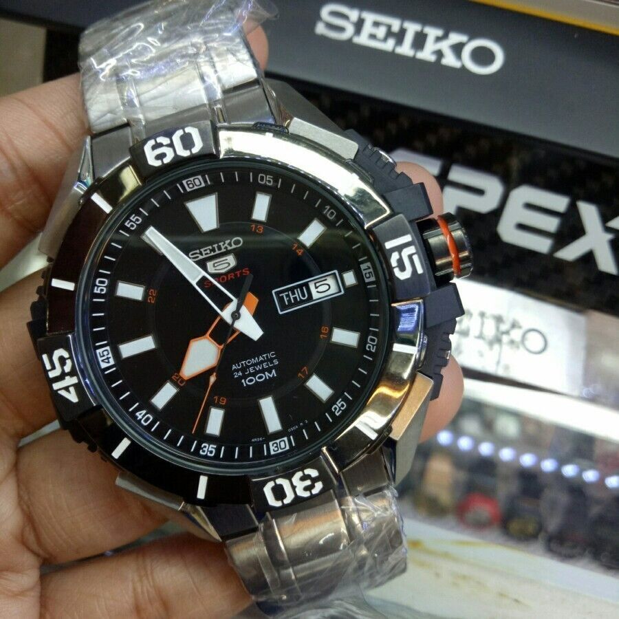 Seiko Sports SRP795K1 Automatic Men's Watch 24 Jewels Silver