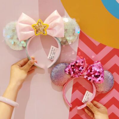 2PC Disney Ears 5th Anniversary Pailletten+ Meerjungfrau Ariel Grün Stirnband