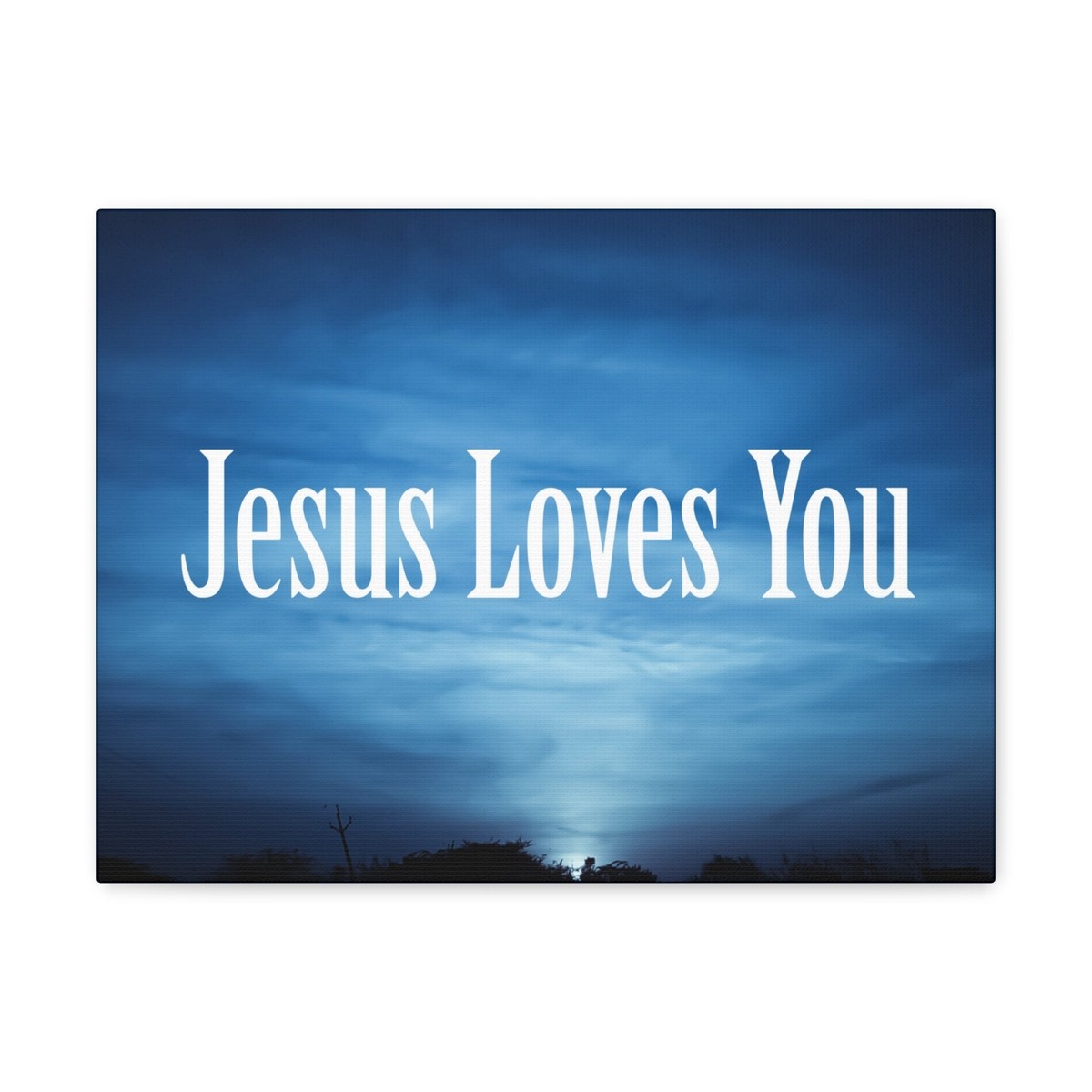 John 3:16 Jesus Loves You Dark Blue Sky Bible Verse Canvas Chri | eBay