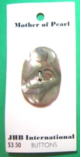 (1) VINTAGE JHB 1" x 1&1/2" IRIDESCENT SMOKY MOTHER OF PEARL BUTTON NOS-E52