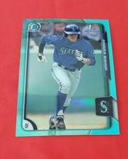 2015 Bowman Draft #21 Braden Bishop Sky Blue Chrome Refractor Seattle Mariners