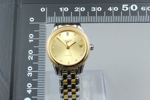 LONGINES Flagship L4.274.3 Date Gold Dial 26mm Automatic Ladies Watch From JAPAN - Picture 13 of 13