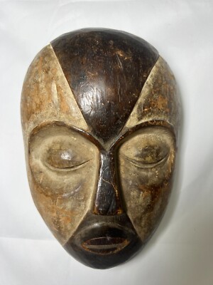 Fang Mask Ngil Society Gabon African Art 10'' X 6''X 3''