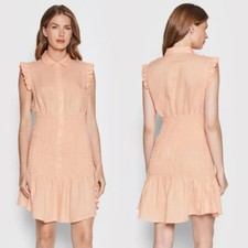 NWT New $138 Guess Eco Teodora Peach Creme Dress Size L