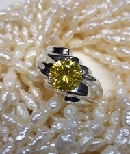 Sterling Silver Yellow CZ ring