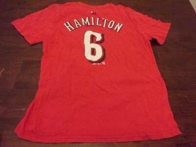 Billie Hamilton used youth large t shirt Majestic cincinnati reds