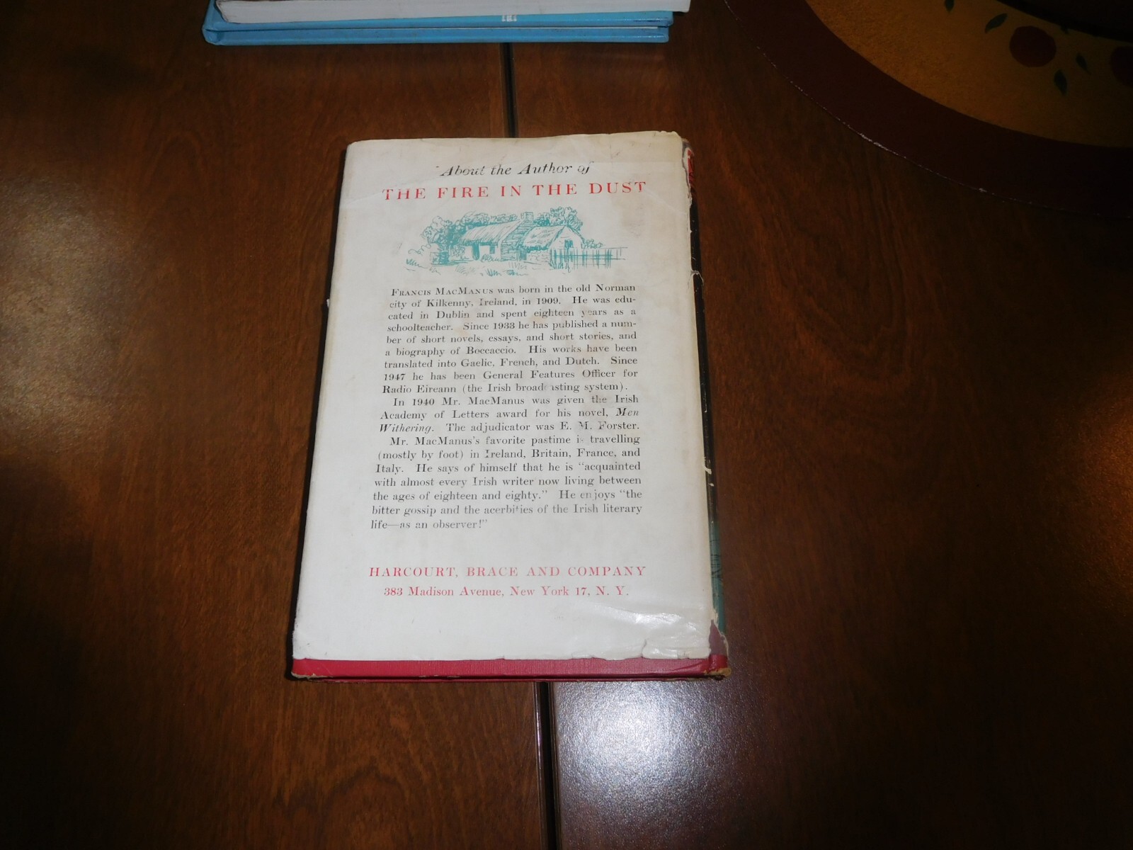 1951 book THE FIRE IN THE DUST by FRANCIS MACMANUS kilkenny & dublin