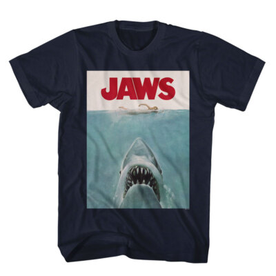 Jaws 70's Thriller Movie Poster Coming From The Deep Men's T Shirt