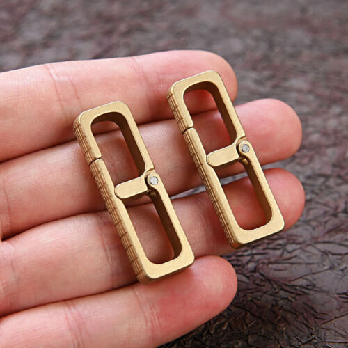 Solid Brass Portable Carabiner Key Chain Buckle Clip Snap Hook Handbag Clasp EDC - Picture 5 of 11