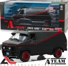 GREENLIGHT 13521 1:18 1983 GMC VANDURA VAN BLACK "THE A-TEAM" TV SERIES