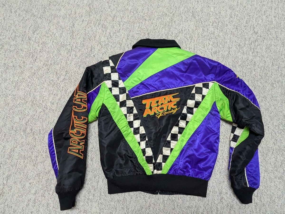 vintage ARCTIC CAT snowmobile jacket M TALL checker TEAM ARCTIC