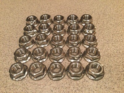 M8x1.25 Stainless Steel Non-Serrated Flange Nuts DIN6923 Nuts M8-1.25 A2 Qty. 25