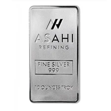 10 oz Asahi Silver Bar .999 Fine Silver - Sealed - In Stock
