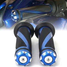 Pair 1'' 7/8" Aluminum Rubber Gel Hand Grips for Honda Yamaha Sports Street Bike