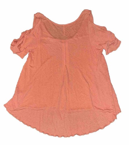 Top Free People Talla S Pequeño Naranja Hombro Frío Fluido Espalda Tejido Boho Hippie - Imagen 2 de 8