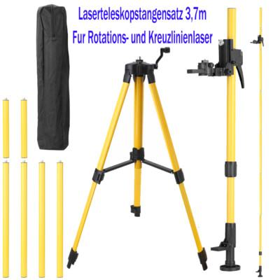 Max 3.7m Höhe Einstellbar Linie Leveler Stand Bar Teleskop Pole Halterung