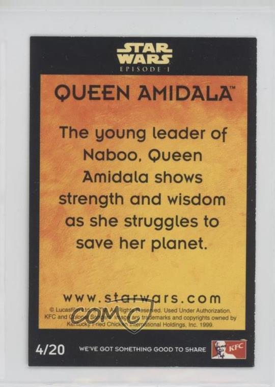 1999 KFC Star Wars Episode 1 UK Padme Amidala Queen Amidala #4 0gu7 - Picture 2 of 3