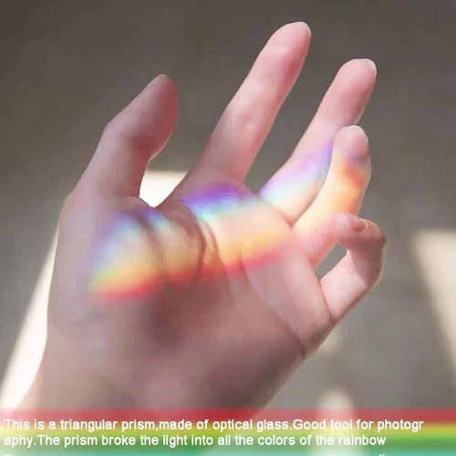 K9 Optical Glass Crystal Clear Prism 8cm Triangular Prism Light Physics Spectrum - Picture 3 of 7