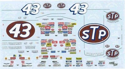 Powerslide #43 STP 1986-Richard Petty 1/24 Nascar waterslide decal