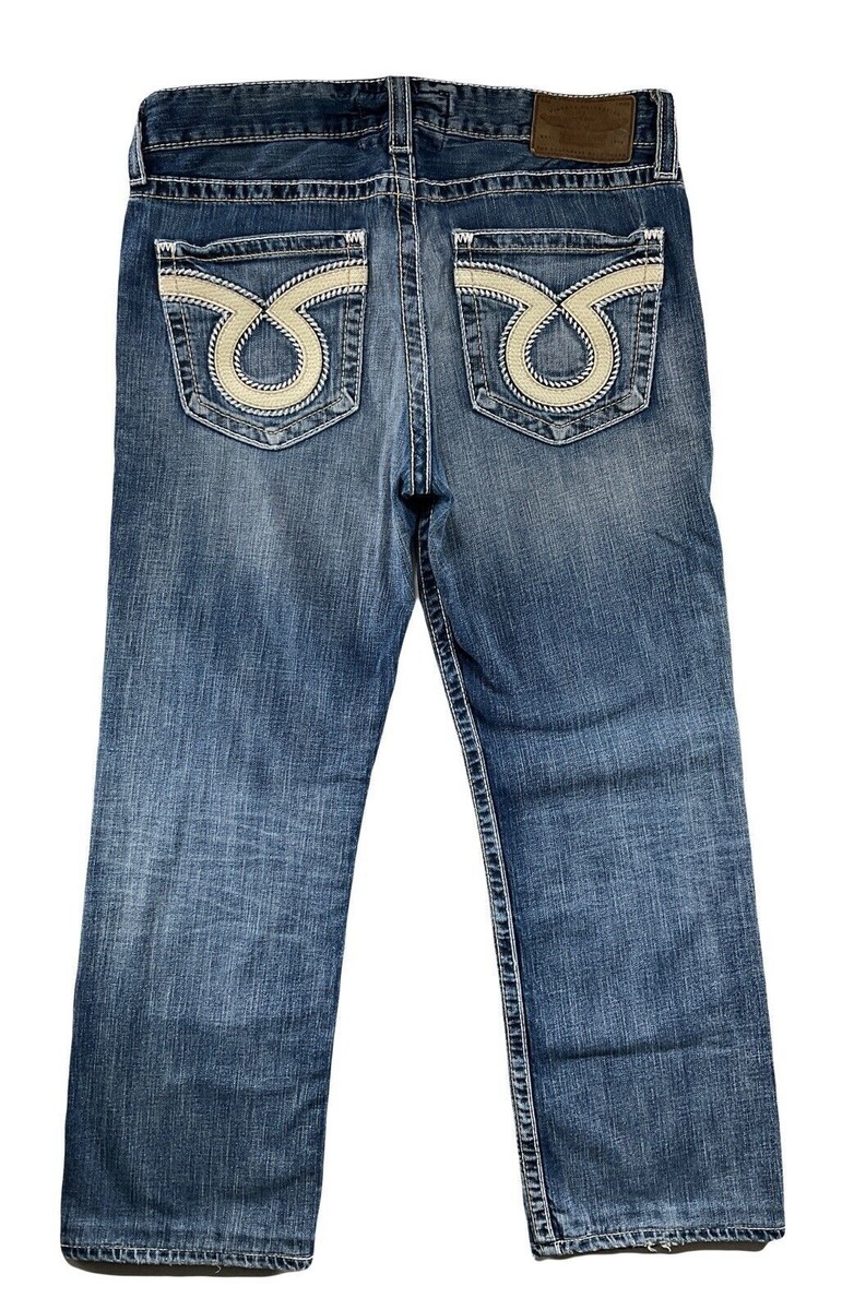 Big Star Jeans Mid Rise Union Straight Leg Embroidered Ripped