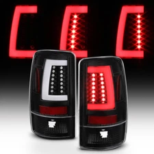 Black 2000-2006 Chevy Suburban Tahoe GMC Yukon [LED Bar] Tail Lights Brake Lamps