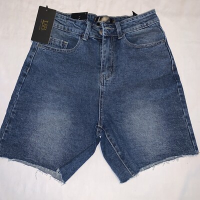 L&B Shorts Denim Womens 6 High Waist Pockets Lucky & Blessed