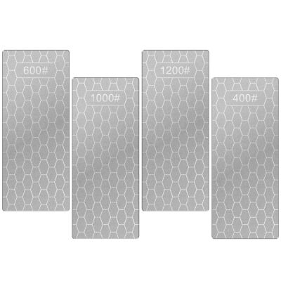 4 Piece Diamond Sharpening Stone Set Honeycomb Surface Whetstone with Non-Slip.