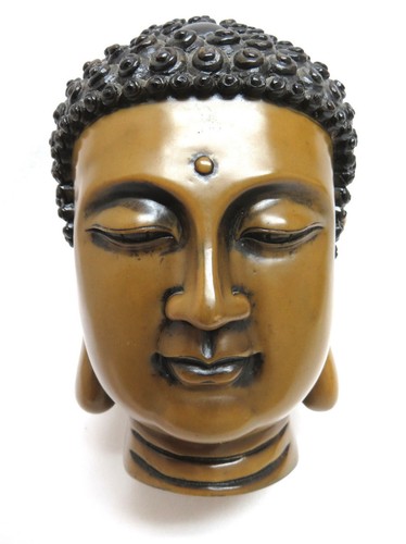 Golden Stone Buddha Head Sculpture Statue
