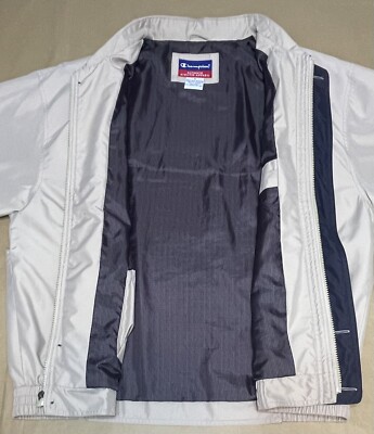 Vintage CHAMPION Full Zip Embroidered Logo Jacket Sz Medium | eBay