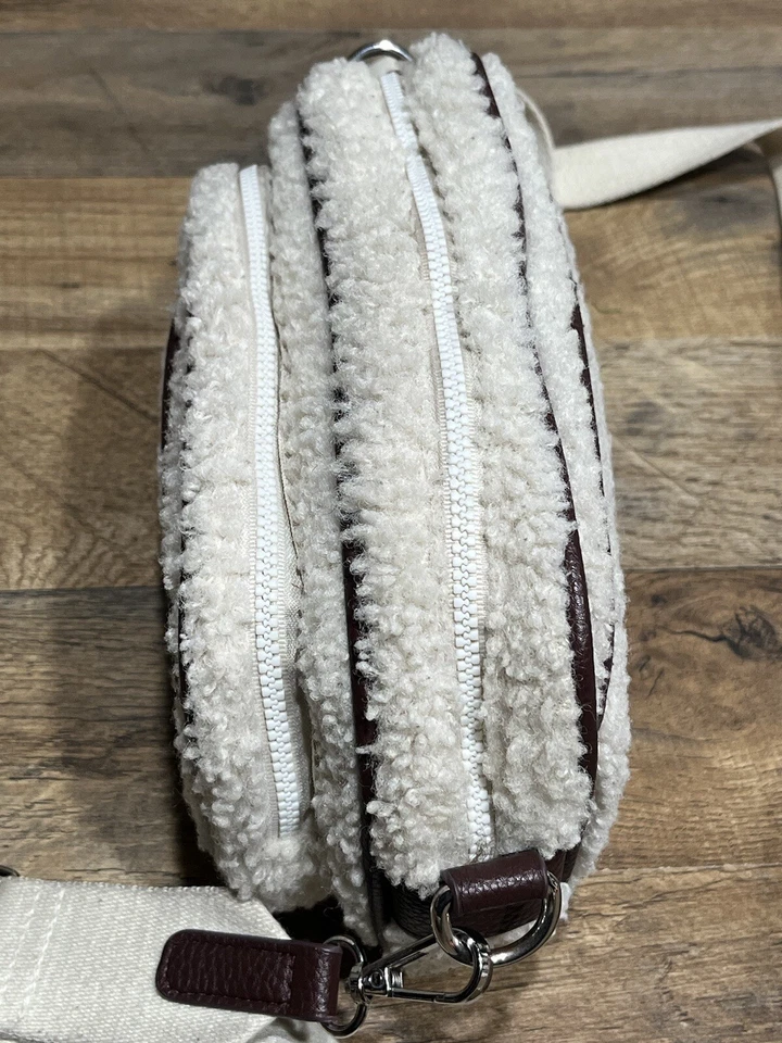 Laundry By Sheli Segal Cream Sherpa Bag Purse 10X6 inches - Image 2 of 4