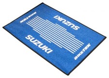 SUZUKI BIKE TEK MOTORCYCLE MOTORBIKE ENTRANCE DOOR MAT RUG BLUE WHITE 90X60CM