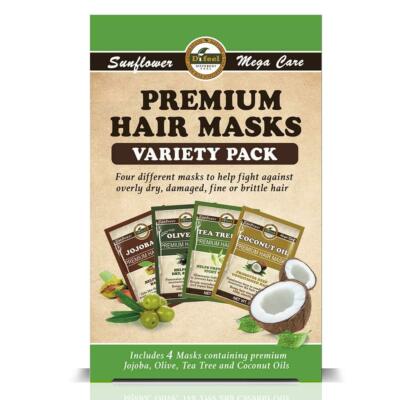 Difeel Premium Hair Mask Variety Pack: Tea Tree, Coconut, Vitamin E, Macadamia O