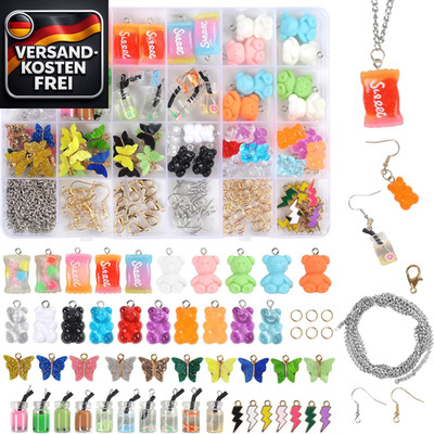 160 Stück Schmuck Selber Machen Set, Charms Anhänger Set, Coole Sachen Mit Bubbl
