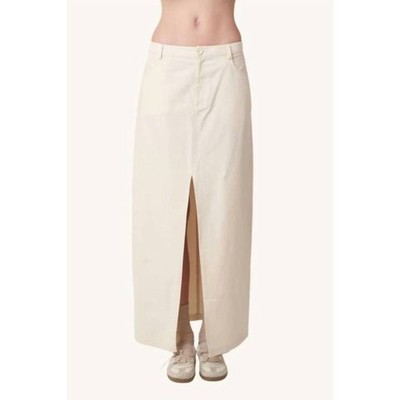Find Me Now beige Maxi Skirt Front Slit NEW NWT XL Pockets