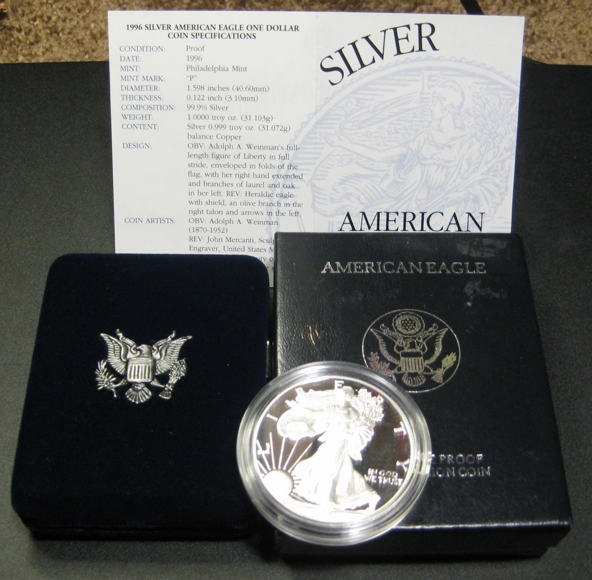 American Eagle Proof 1996 Silver Bullion Coins for sale | eBay