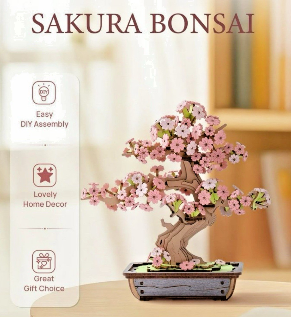 ROETG415 Robotime Sakura Bonsai DIY Wooden 3D Puzzle | eBay