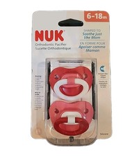 Nuk Baby Orthodontic Pacifier Silicone 6-18M Priced Per Set. 2 Pink Sets Availab