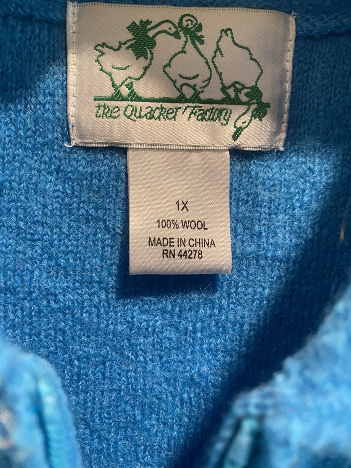 Suéter de lana Quacker Factory para mujer talla 1X corazón completo cremallera pedrería manga larga Foto 4 de 4