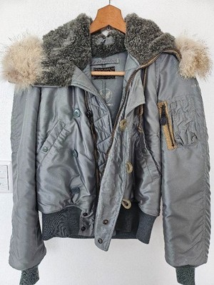 ジャケット・アウター grunge n-2b fur down jacket gray beige N2b Jacket - Etsy grunge n-2b fur down jacket gray beige