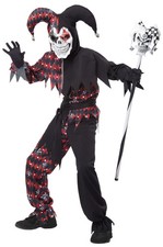 Brand New Sinister Jester Clown Child Costume