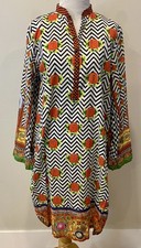 Cotton Lawn Kurta Women Kurti Dress Tunic Embroidered Ethnic Size L Top
