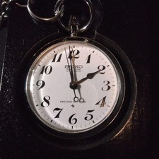 SEIKO Hand Wind Pocket Watch Stainless Steel Case Included Vintage Rare