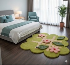 Momenti giocosi e accoglienti su un tappeto dal design vibrante a tema...