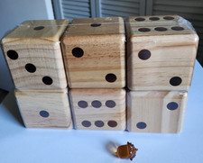 6 GIANT solid wooden dice Set  4 lbs. New & S...
