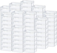 100 Pcs Clear Plastic Beads Storage Containers Box Small Clear Boxes with Hinged