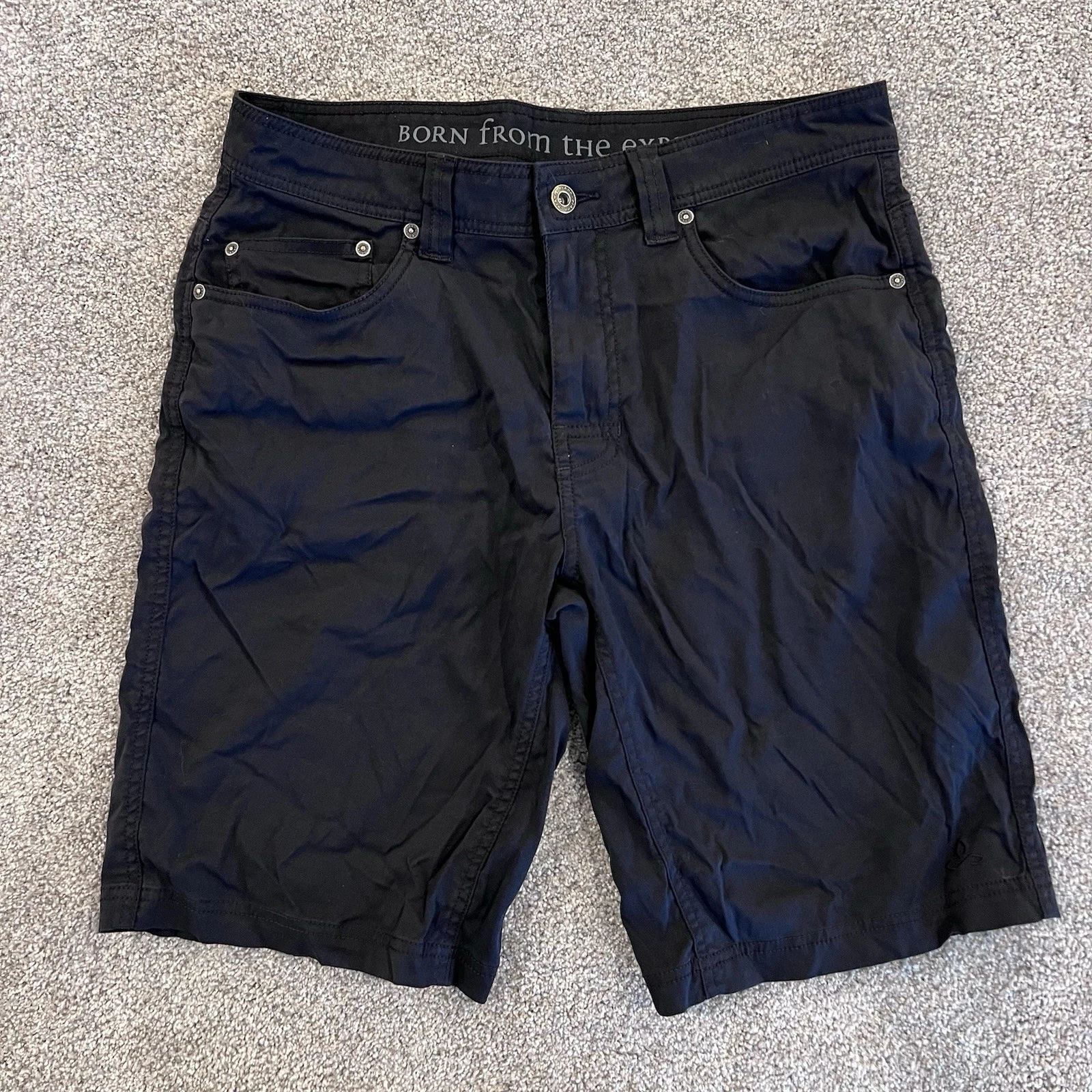 Prana Men Brion Shorts Black 11” Inseam Size 31 Outdoor Active Hiking M3BN11117