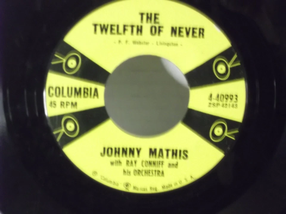 Johnny Mathis,Columbia 40993,"Chances Are"US,7" 45,1959 R&B hit classic,Mint - Image 2 of 2