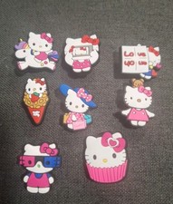 Lot Of 8 SANRIO Hello KITTY SHOE CHARMS Pink Compatible With Crocs