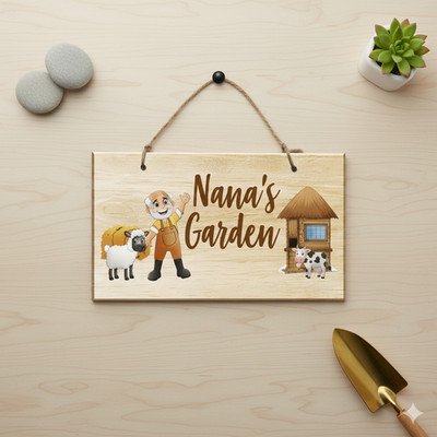 Personalisiertes Nanas Gartenschild Schuppen Holzschild Hängeschild individueller Name